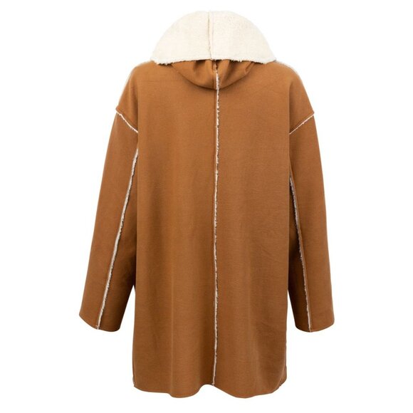 Mavericks Faux Shearling Jacket Womens M/L Gray Rich Auntie Core Cozy Lounge NWT - Picture 15 of 16